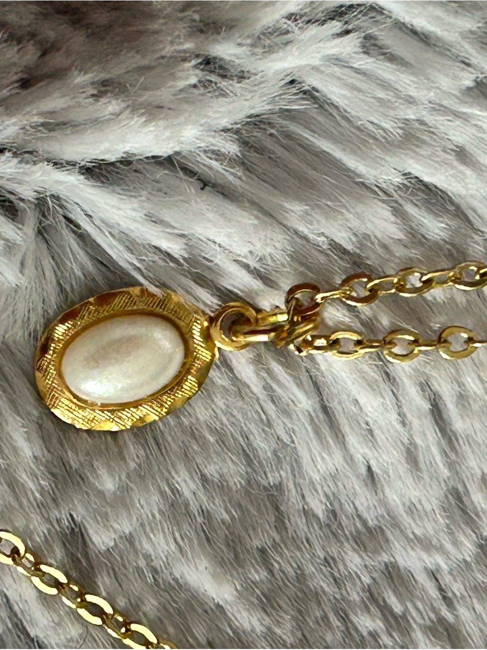 4/$50 Gold Pearl Oval Pendant Necklace - Women's Jewelry